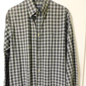 Lands End  Mens  traditional button down plaid shirt  size  16-34